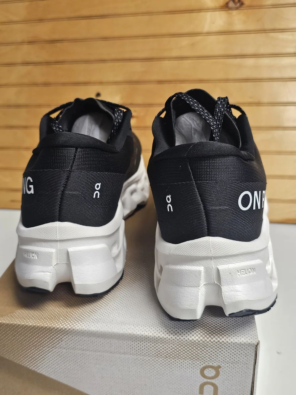 On Running Men's Cloudmonster 3 Black/White Running Shoes